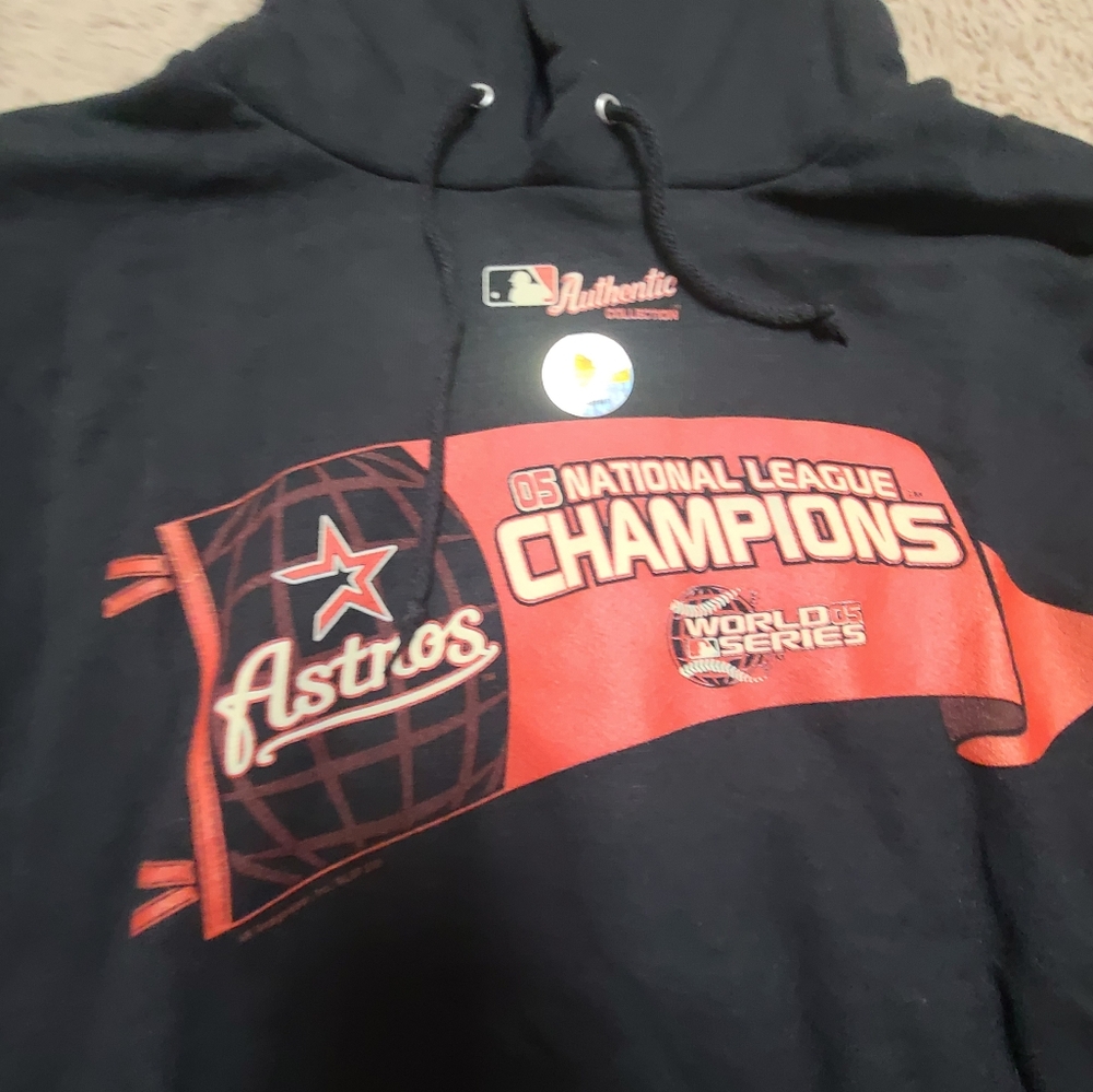 Nwt Houston Astros National League Champions Crewneck Sweatshirt Black & Red XL - Picture 4 of 9